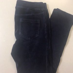 Girls Navy Hanna Andersson velour cord legging